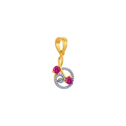 p.c. chandra jewellers 14k (585) Yellow Gold and American Diamond Pendant for Women image 3