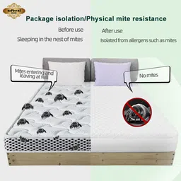 ADBENI HOME Rich Micro Piece Fabric Quilted Mattress Protector, Waterproof Elastic Fitted Ultra Soft Breathable & Hypoallergenic, 300GSM, 76x80 Inch 6.3x6.6 Feet, King, White image 4