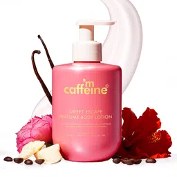 mCaffeine Sweet Escape Perfume Body Lotion | Niacinamide, Cocoa Butter & Shea Butter For Deep Moisturization | Lightweight, Non-Sticky | Fruity-Floral Fragrance | Body Lotion For Dry Skin - 300ml image 1