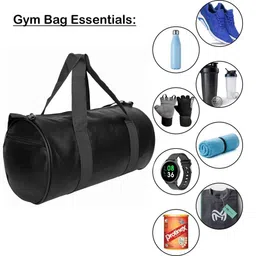 true indian Combo Pack of 3 Shaker Bottle With Gym Bag and Wrist Band - 500 ml Bottle, Duffel Bag for Fitness, Shoulder Bags, Wrist Support for Men and Women (BLACK) image 4