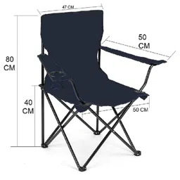 wolblix Outdoor Portable Folding Chairs Beach Chair Fishing Traveling by car Camping Chairs Sketching Picnic Chairs (Nevy Blue, Polyester/Steel) image 2