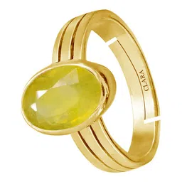 clara Certified 3.25 to 10.25 ratti or 3 to 9.5 carat Original Yellow Sapphire Pukhraj Gemstone Panchdhatu adjustable Ring for Men & Women image 3