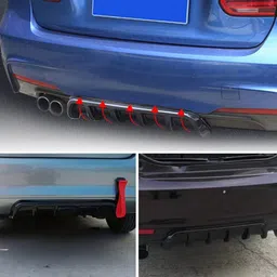 Autotrends Universal Lower Rear Body Bumper Lip Diffuser Shark Fin Spoiler for Car (6 Fin Diffuser) image 2