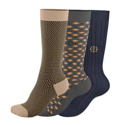 burchmarq Trinity, Socks for Men, Premium Combed Cotton, Combo Pack of 3 Pairs, Size UK 6 to 8 (24 to 26 cm), Crew Length, Seamless, Formal and Dress Socks image 1