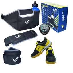 gowin Badminton Shoe Power Black/Yellow Size-6 with Verified Walking Set image 1