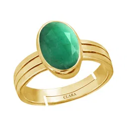 clara Certified 3.25 to 10.25 ratti or 3 to 9.5 carat Original Emerald Panna Gemstone Panchdhatu adjustable Ring for Men & Women image 1