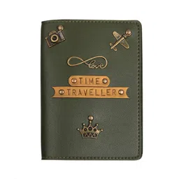 the bling stores Multicolored Leather Unisex Passport Cover (PN-PC-0330-Timetraveller) image 1