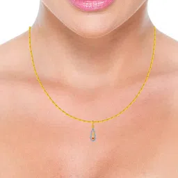 p.c. chandra jewellers 14k (585) Yellow Gold and American Diamond Pendant for Women image 2