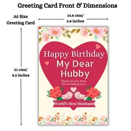 AanyaCentric Husband Birthday Gift - Printed Greeting Card A5 Size(5.8x8.3inch) with Premium Red Envelope For Hubby - Partner Gift Latest Unique - Ideal for Love Boyfriend Fiance image 3