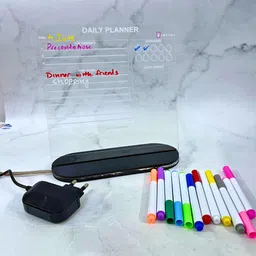 Zesta 3D Acrylic Writing Pad with LED Light & Pen – Glow Art Message Board | Aesthetic Desk Decor | Unique Gift for Men, Girls, Teens, Students | Cool Gadgets & Stationery Items (Daily Planner) image 5