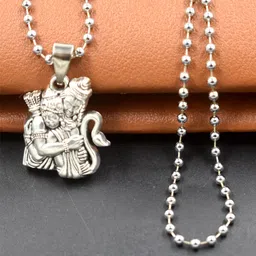 afh Lord Ram with Hanuman Bead Chain Religious Pendnet for Men and Women image 3