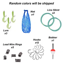 auf 1.8M Telescopic Fishing Rod Spinning Fishing Reel Fishing Accessories - Hooks Fish Net Float Bobber Lures Baits - Combo image 3