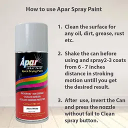 APAR Spray Paint Atlas White (RC Colour Name) - 225ml, Rubbing and Polishing Compound(100 gms), microfiber cloth(350 gsm), Compatible For Hyundai Cars image 3