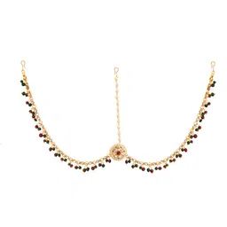 payal jewellers Gold Plated Chain Bandi | Mathapatti | Maang Tikka image 1