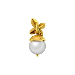 p.c. chandra jewellers 22KT (916) Yellow Gold BIS Hallmark Flower with Pearl Pendant For Women - 0.66 Grams image 4