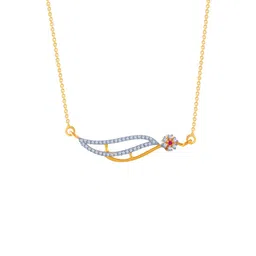 p.c. chandra jewellers 14k (585) Yellow Gold and American Diamond Pendant for Women image 1