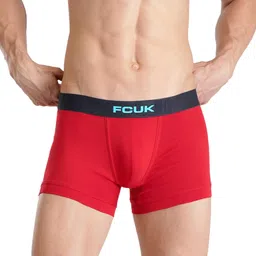 fcuk Cotton Elastane Flex Archway, Men's Solid Trunks Pack of 2 Regular Fit image 3