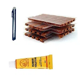 King Shine Tubeless Tyre Puncture Repair Strip one Cutter and 1 Solution for Pack 01 image 1