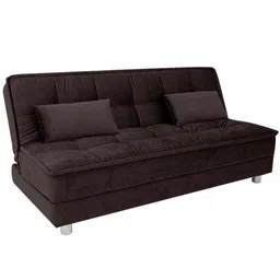 FURNY - Gaiety 3 Seater Supersoft Fabric Sofa Cum Bed (Brown) image 3