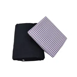 raymond Trouser Shirt Fabric Combo Box (Check Shirt- Black Pant, Unstitched, All Weather Fabric) image 1