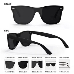 iflash Unisex Square Aviator Glass Lens Sunglasses Black Frame for Men Women, Pack Of 2 image 4