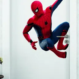 kaushiki collection Kaushiki Spiderman Hanging Door Wall Sticker for Living Room, Bedroom, Children's Room Wall Sticker Multicolor Size- 66 cm X 41 cm Wall Desg- 06 image 2