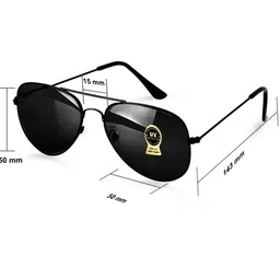 iflash Unisex Square Aviator Glass Lens Sunglasses Black Frame for Men Women, Pack Of 2 image 3