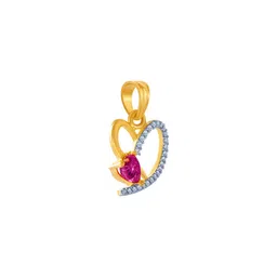 p.c. chandra jewellers 14k (585) Yellow Gold and American Diamond Pendant for Women image 3