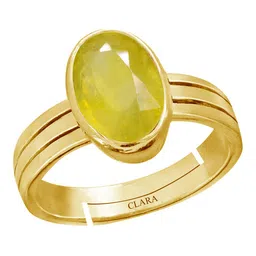 clara Certified 3.25 to 10.25 ratti or 3 to 9.5 carat Original Yellow Sapphire Pukhraj Gemstone Panchdhatu adjustable Ring for Men & Women image 1