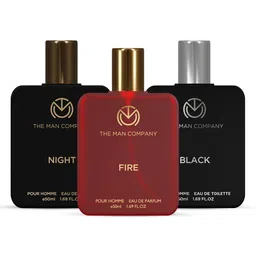 The Man Company Night, Fire and Black Perfume for Men - 50ml, Set of 3 Fragrances | Premium Luxury Long-Lasting Fragrance Spray | Gift for Him image 1