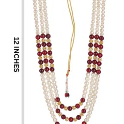 jiyanshi fashion Pearl Beads Dulha Groom Sherwani Necklace/Moti Mala for Men's Wedding | Exquisite Mala | Perfect for Grooms image 3