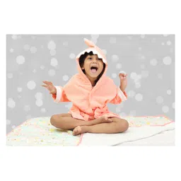 Thread Fairy Full Sleeves Soft Cotton Shark Bath Robe - Pink-image-84