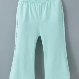 Kookie Kids Cotton Full Length Lounge Pants with Lace Detailing - Sea Green-image-64