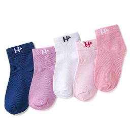 Honeyhap Premium Cotton Knit Bamboo Spandex Ankle Length Bio Finish Solid Socks Pack of 5 - Dark Pink Navy Lavender White Pink-picture-21