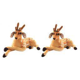 Tickles Cute Deer Soft Stuffed Plush Animal Toy for Kids Boys & Girls Birthday Gift, Pack of 2 (Color: Brown; Size: Length 30 cm)-picture-13