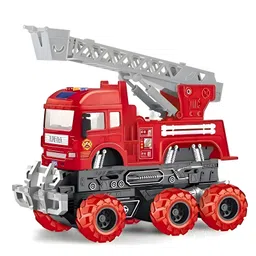 NEGOCIO Friction Powered 6x6 Wheel Drive Road Super Fire Truck with Lights and Music Toy- PACK OF 1- COLOR MAY VARY-picture-10