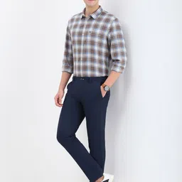 Allen Solly Men Custom Spread Collar Tartan Checked Cotton Casual Shirt image 3