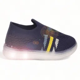 Lil Lollipop Mesh Design Slip On LED Shoes - Navy Blue image 4