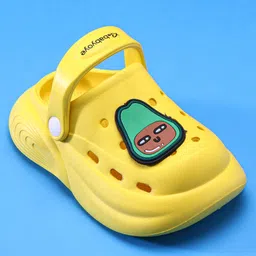 Babyoye Clogs with Backstrap Closure & Fruit Applique - Yellow image 3