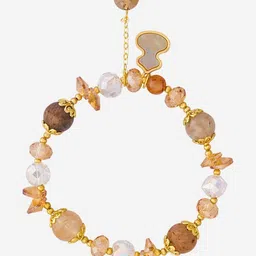 Kushal's Fashion Jewellery Women Gold-Plated Zircon Studded & Beaded Elasticated Bracelet-picture-29