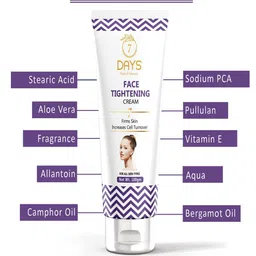 7daysnatural 7 DAYS Face Tightening Cream - Reduces Fine Lines & Wrinkles - 100g image 5