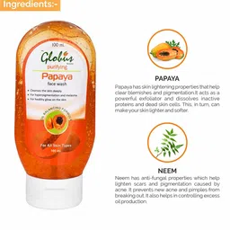 Globus Remedies Papaya Purifying Face Wash 100 ml image 2