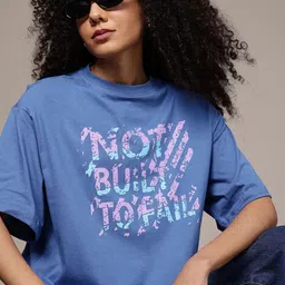The Roadster Life Co. Oversized Fit Typography Printed Pure Cotton T-shirt-picture-38