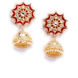 Sukkhi Gold-Plated Dome Shaped Jhumkas image 2