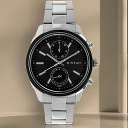Titan Men Black & Silver-Toned Analogue Watch NK1733KM01-picture-4
