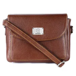 HiLEDER Women Tan Leather Crossbody Sling Bag (M)-picture-12