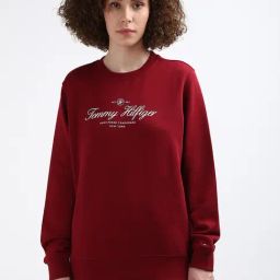 TOMMY HILFIGER Maroon Cotton Graphic Print Sweatshirt-picture-28