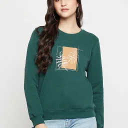 Cantabil Bottle Green Printed Pullover image 1
