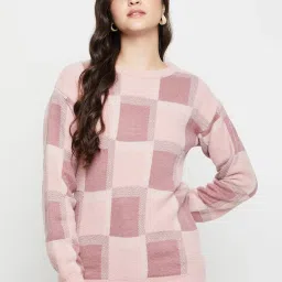 Cantabil Pink Check Sweater image 1