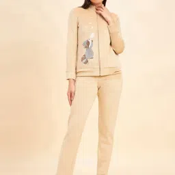 Sweet Dreams Beige Applique Pattern Track Suit-picture-22